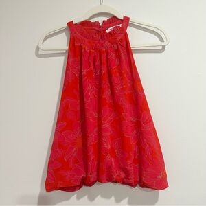 Rose & Olive Red Floral Blouse